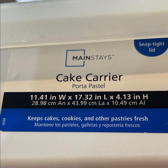 Mainstays White and Blue Cake Carrier - Picture 7 of 10